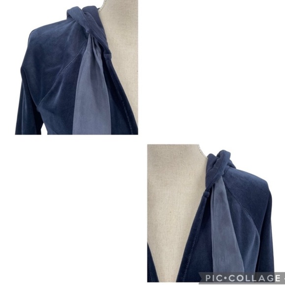 Anthropologie Saturday Sunday Velvet Velour Party Faux Wrap Hoodie Pullover S - Picture 6 of 15